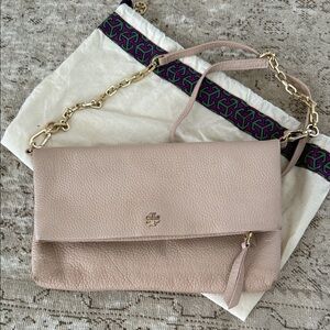 Tory Burch Light Pink Leather Crossbody Bag